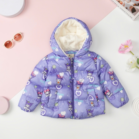 Áo phao Bé gái LITIBABY trần bông hình họa tiết size 2/10T