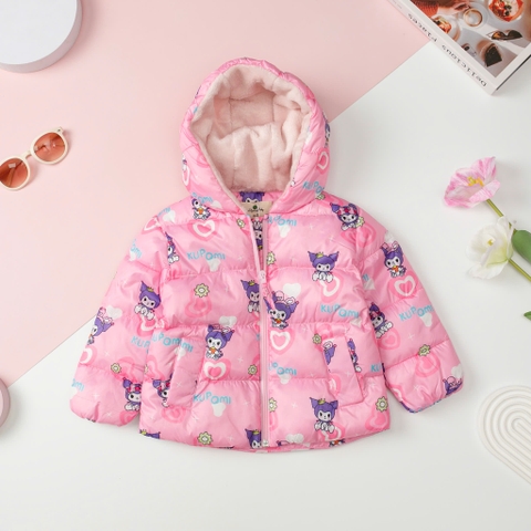 Áo phao Bé gái LITIBABY trần bông hình họa tiết size 2/10T