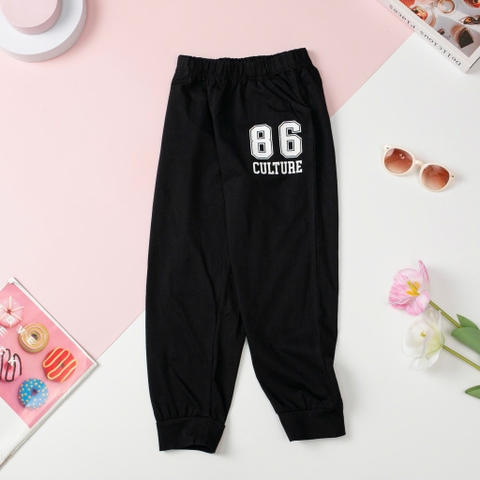 T428 Quần thu đông Bé trai in số 86, chữ size 8 đến 16 tuổi