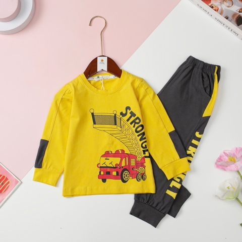 T403 Bộ cotton Bé trai thu đông size 2/8 tuổi