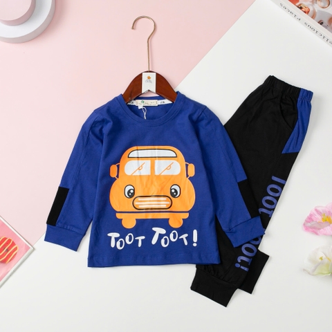 T403 Bộ cotton Bé trai thu đông size 2/8 tuổi