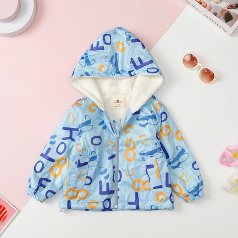 Áo khoác gió Bé trai, bé gái lót lông thỏ size 2/10 tuổi