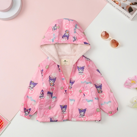Áo khoác gió Bé trai, bé gái lót lông thỏ size 2/10 tuổi