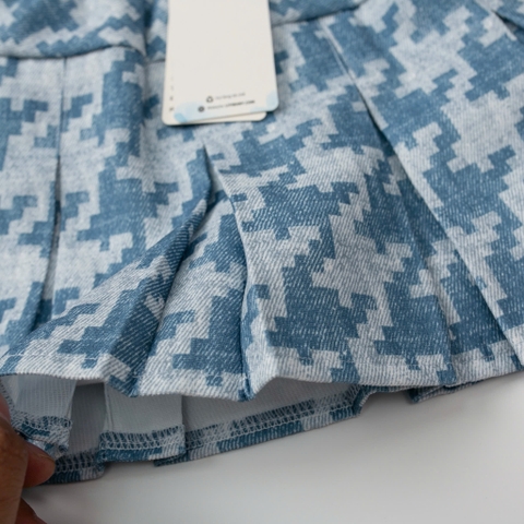 Chân váy kaki kẻ xếp ly có quần lót bên trong size 4/14 tuổi