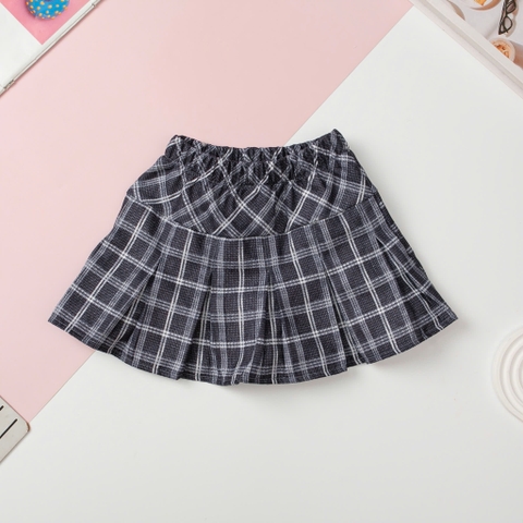 Chân váy kaki kẻ xếp ly có quần lót bên trong size 4/14 tuổi