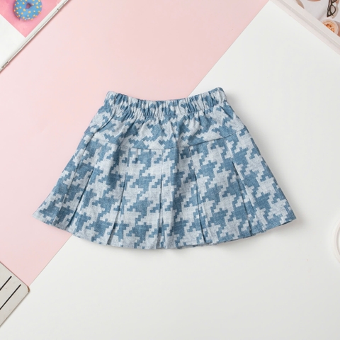 Chân váy kaki kẻ xếp ly có quần lót bên trong size 4/14 tuổi