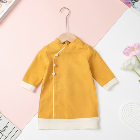 Áo dài Bé trai nhung trơn màu size 6/12 tuổi