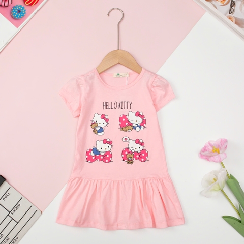 Váy cotton đuôi cá in hình kitty, capybara, labubu size 2/10 tuổi