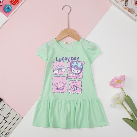 Váy cotton đuôi cá in hình kitty, capybara, labubu size 2/10 tuổi