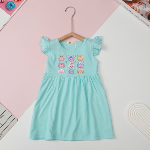 Váy cotton Bé gái cánh tiên, in hình Pony, baby three, kitty size 2/12 tuổi