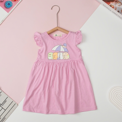 Váy cotton Bé gái cánh tiên, in hình Pony, baby three, kitty size 2/12 tuổi