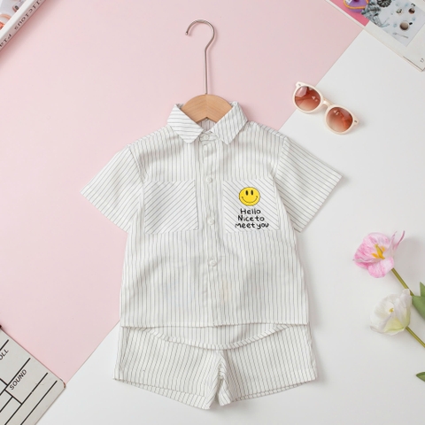 Bộ BT kẻ sơ mi ngắn tay 2/10