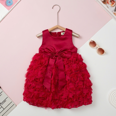 Váy công chúa voan hoa hồng 1/7
