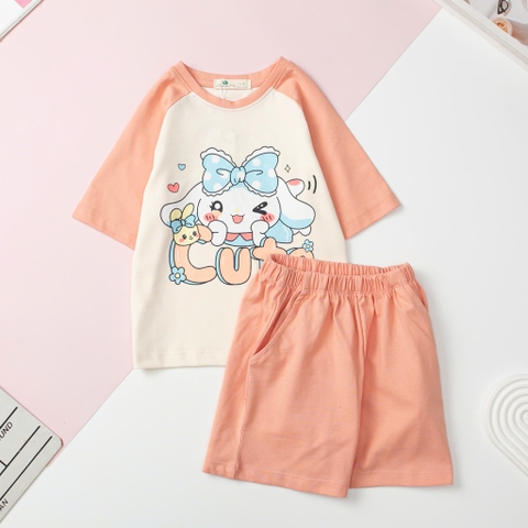 H523 Bộ cotton BG ngắn tay phối 10/16