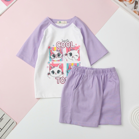 H523 Bộ cotton BG ngắn tay phối 10/16