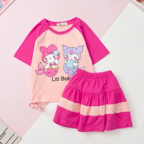 H551 Bộ cotton trẻ em - bé gái G002 4/12