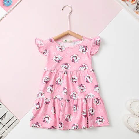 H500 Váy cotton họa tiết tay cánh tiên 2/12