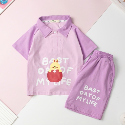 Bộ cotton trẻ em-bé gái G001 4/12