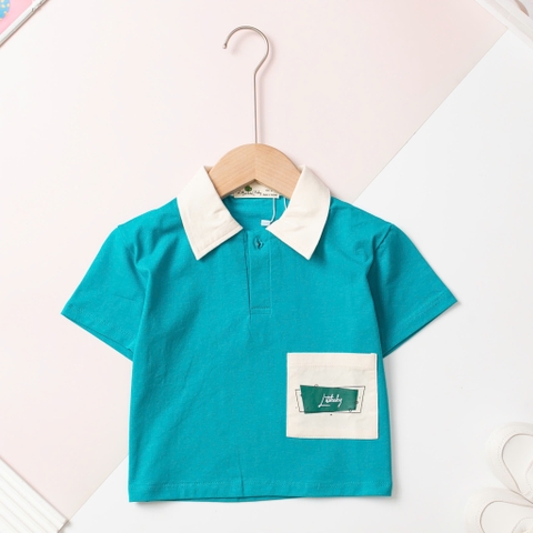 Áo cotton trẻ em, Áo thun cổ bẻ Bé trai A06 size 2/10 tuổi