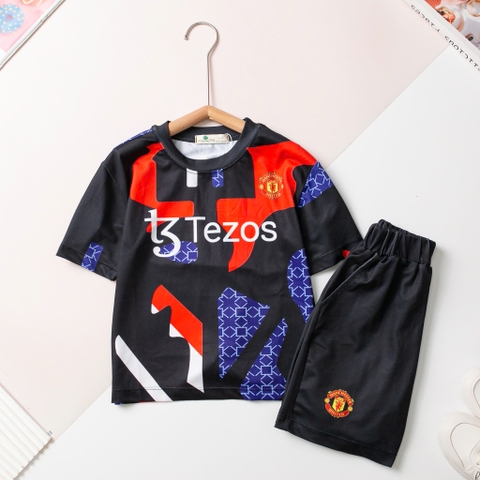 Bộ cotton trẻ em - bé trai B002, Bộ thể thao cầu thủ size 10/16 tuổi
