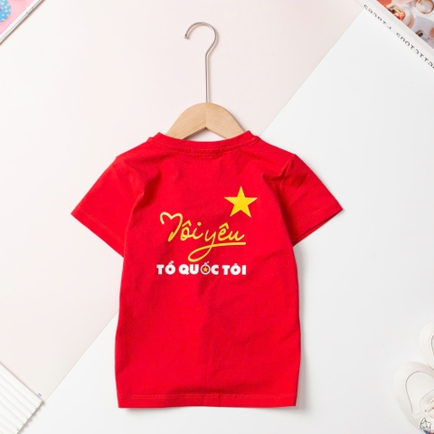 Áo cotton trẻ em-A02 2/16 Cờ đỏ sao vàng