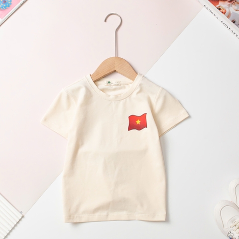 Áo cotton trẻ em-A02 2/16 Cờ đỏ sao vàng