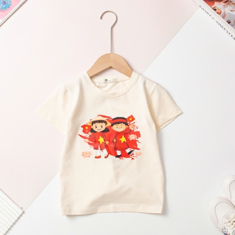 Áo cotton trẻ em-A02 2/16 Cờ đỏ sao vàng