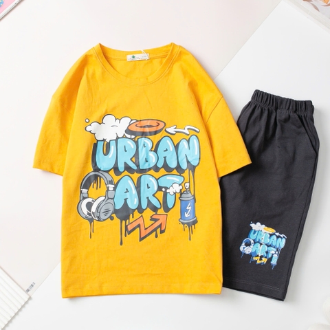Bộ cotton cộc tay, quần đùi, bé trai size 10/16 tuổi
