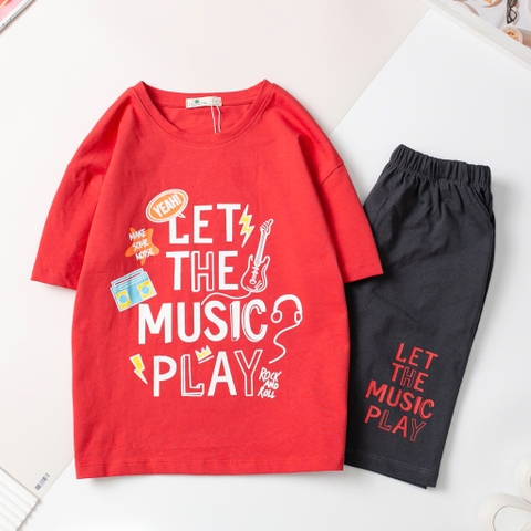 Bộ cotton cộc tay, quần đùi, bé trai size 10/16 tuổi