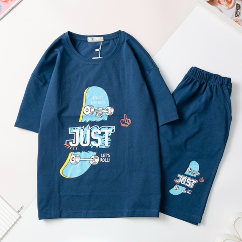 Bộ cotton cộc tay, quần đùi, bé trai size 10/16 tuổi
