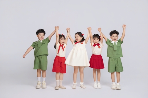Bộ cotton trẻ em - bé trai B001 1/7 bộ đội