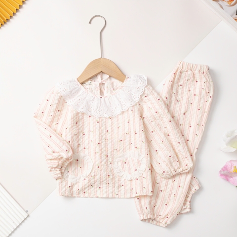 Bộ thời trang trẻ em - F05 2/7 đũi viền cổ