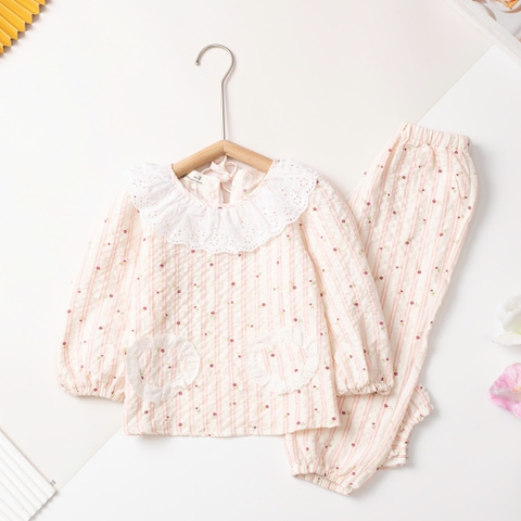 Bộ thời trang trẻ em - F05 2/7 đũi viền cổ