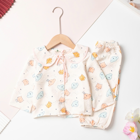 Bộ cotton trẻ em - bé gái ĐG002 2/10