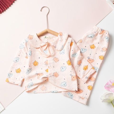 Bộ pizama đũi cotton trẻ em - bé gái ĐG002 2/7