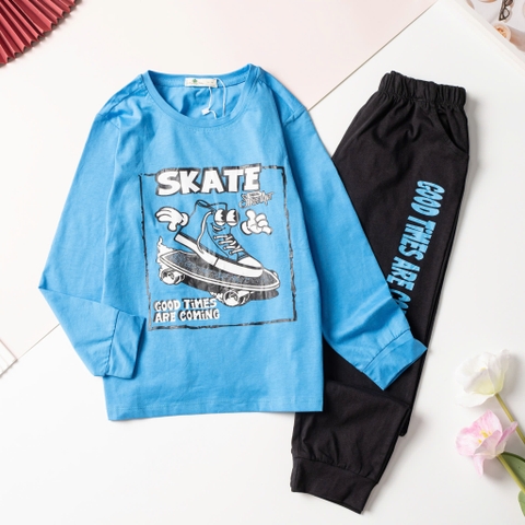 T411 Bộ cotton thu đông BT túi hộp 8/16 H582