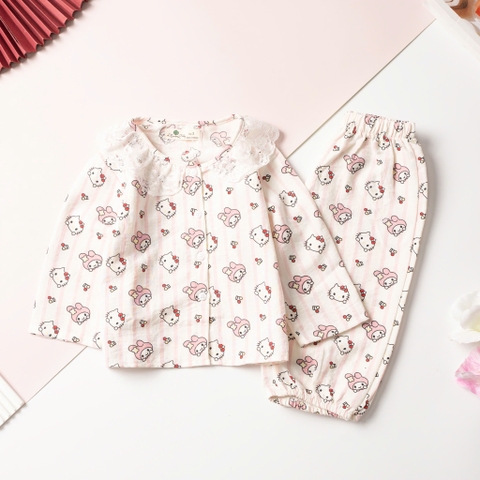 Bộ cotton trẻ em - bé gái ĐG002 2/10