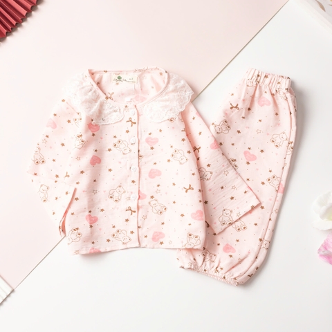 Bộ cotton trẻ em - bé gái ĐG002 2/10