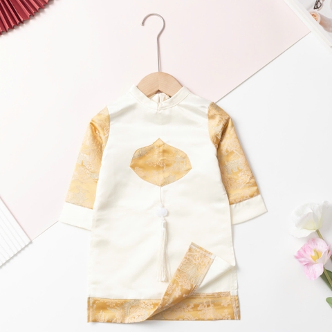 Áo dài trẻ em - AD02 2/12- Gấm phối tròn