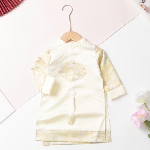 Áo dài trẻ em - AD02 2/12- Gấm phối tròn