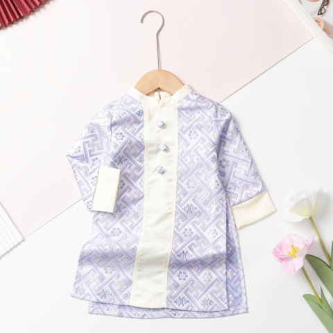 Áo dài trẻ em - AD02 2/14-Gấm phối dọc