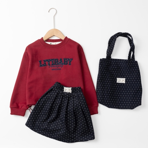 Bộ thời trang trẻ em - F07- nỉ chân váy 8/14 tuổi