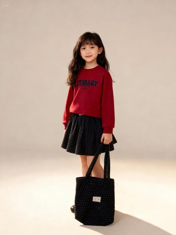 Bộ thời trang trẻ em - F07- nỉ chân váy 8/14 tuổi