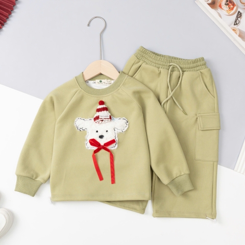 Bộ cotton trẻ em -F09 nỉ Noel 3/7