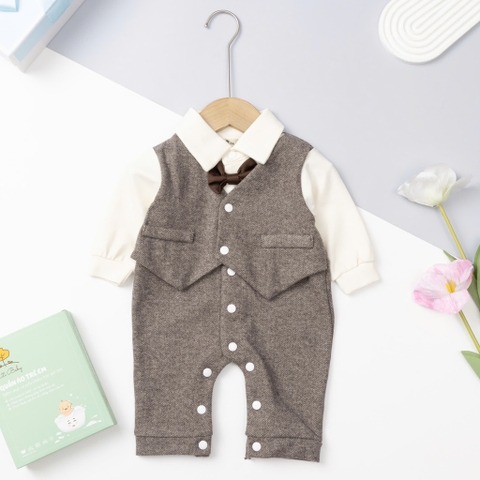 Bộ cotton trẻ em-bé trai ĐB002-body 6/24m