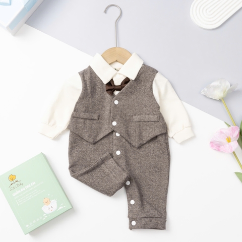Bộ cotton trẻ em-bé trai ĐB002-body 6/24m