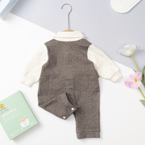 Bộ cotton trẻ em-bé trai ĐB002-body 6/24m