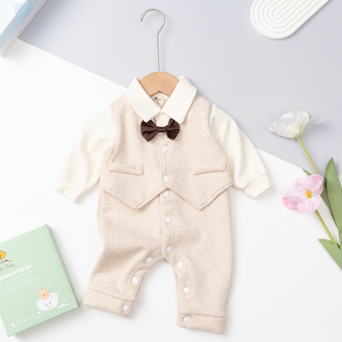 Bộ cotton trẻ em-bé trai ĐB002-body 6/24m