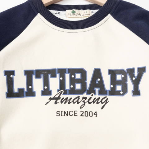 Bộ thời trang trẻ em - F07 8/14 nỉ in Litibaby