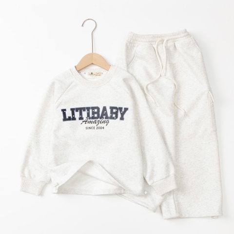 Bộ thời trang trẻ em - F07 8/14 nỉ in Litibaby